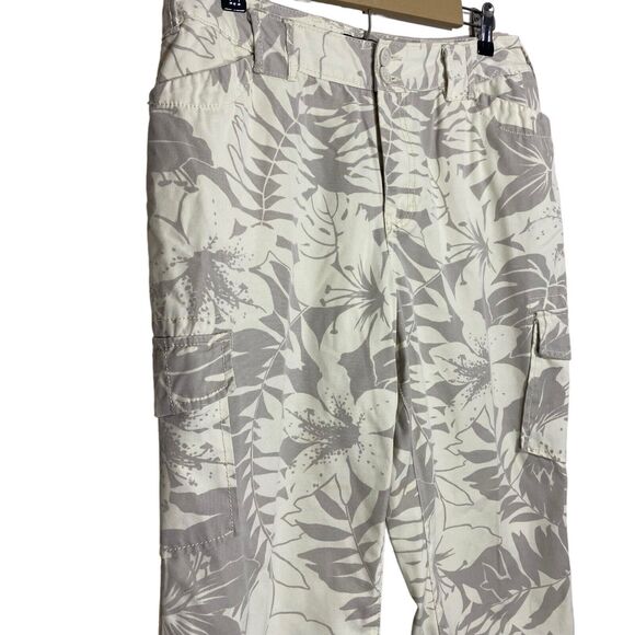 Caribbean Joe Cargo Pants Womens 12P (31x20) Capri Cropped Cotton Floral Beach - Picture 4 of 11